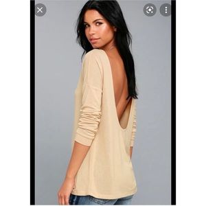 Lulus Afternoon Daydream Beige Backless Sweater